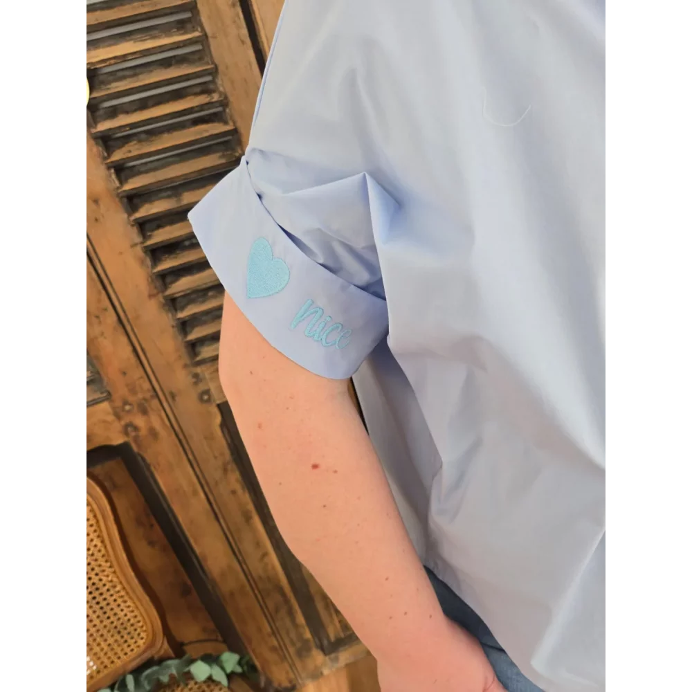Chemise Self Love Club bleu ciel