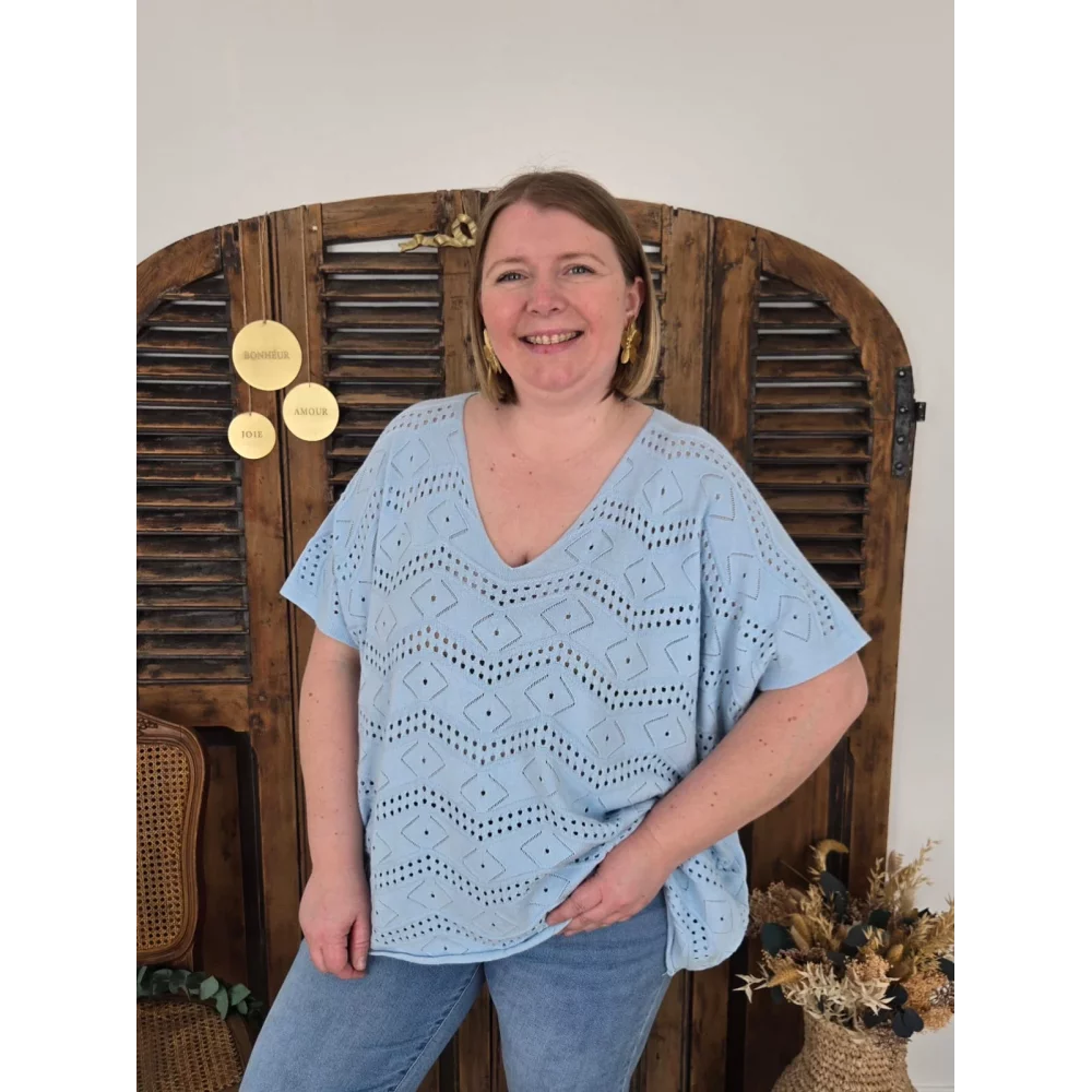 Pull Simeon maille bleu ciel