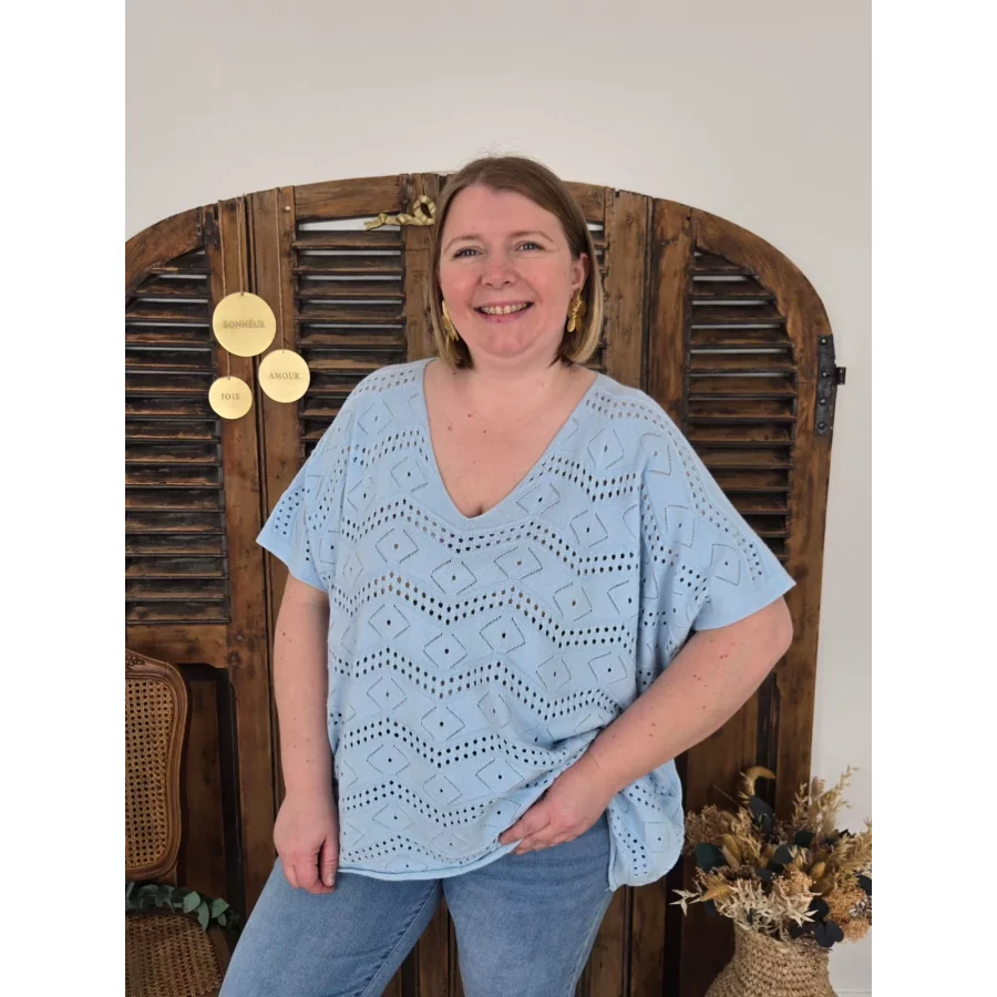 Pull Simeon maille bleu ciel