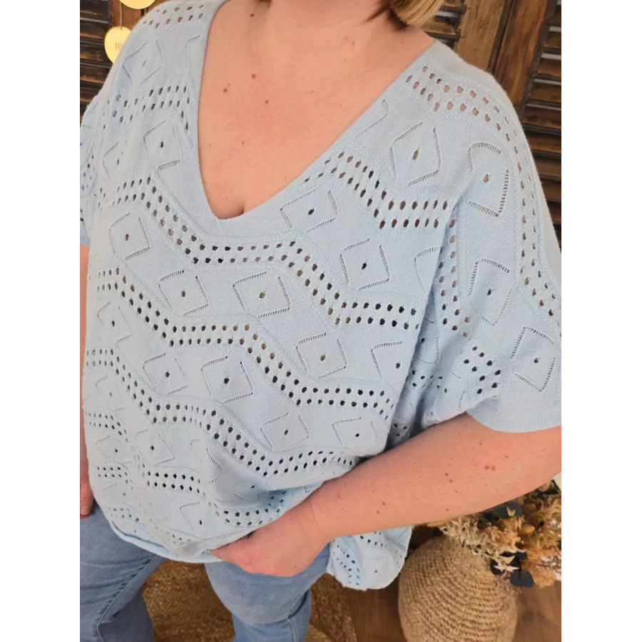 Pull Simeon maille bleu ciel