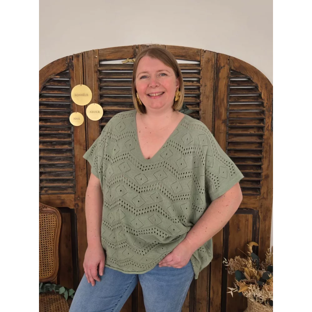 Pull Simeon maille kaki