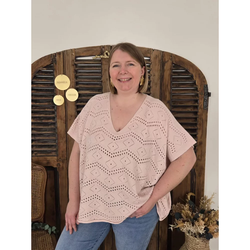 Pull Simeon maille rose