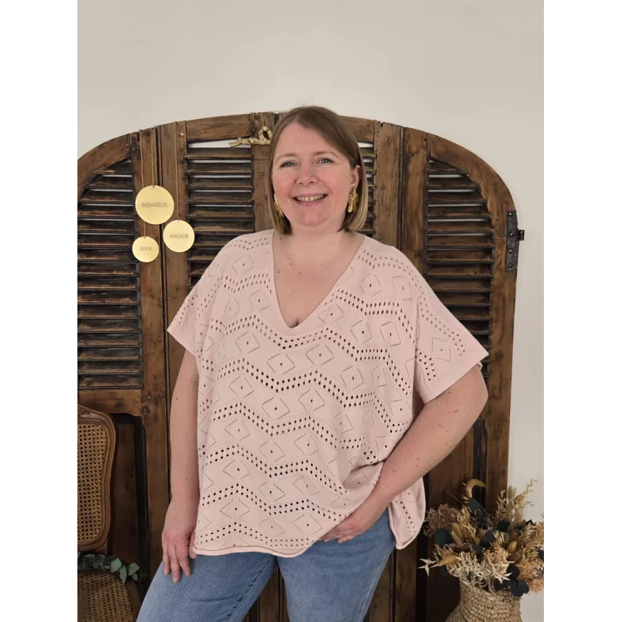 Pull Simeon maille rose