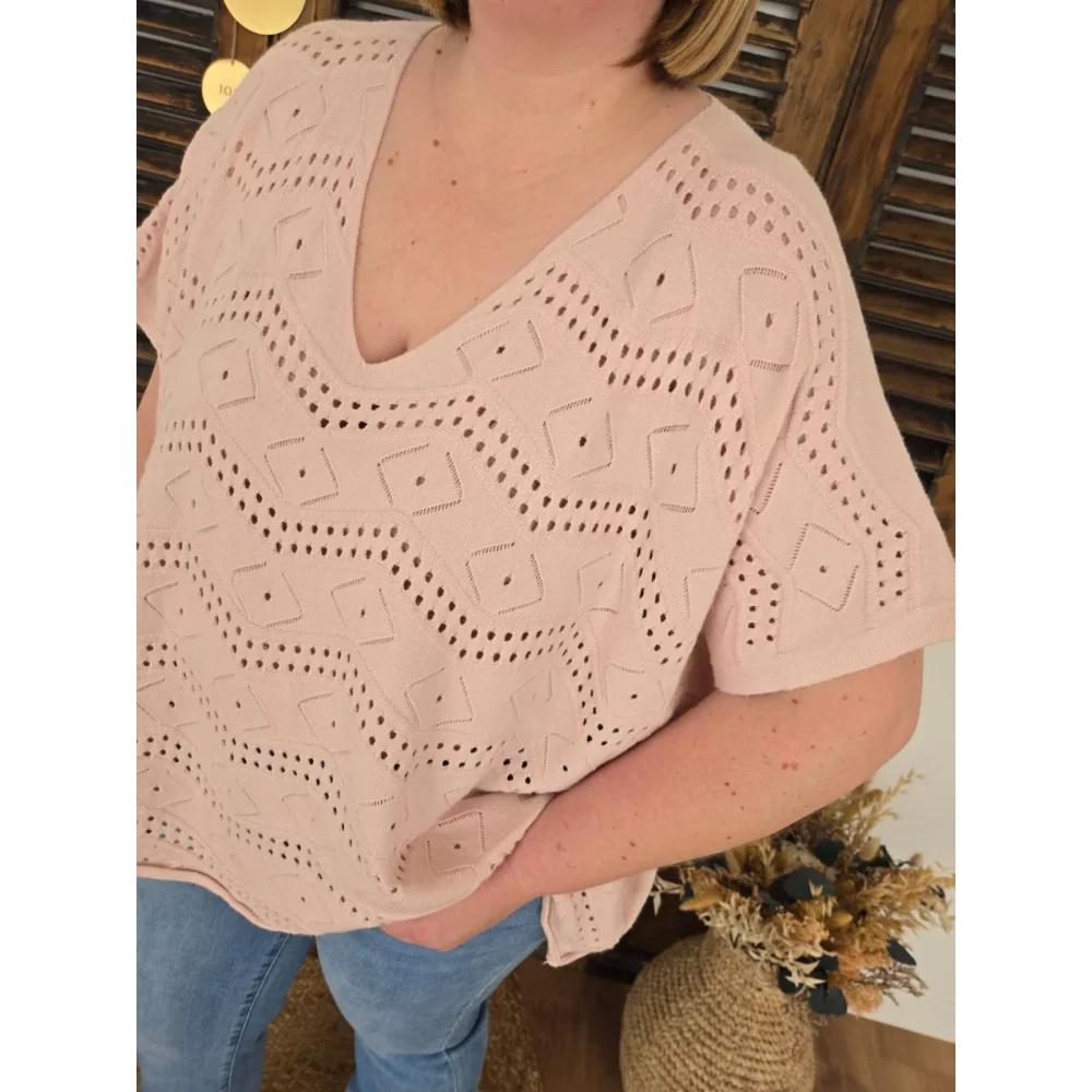 Pull Simeon maille rose