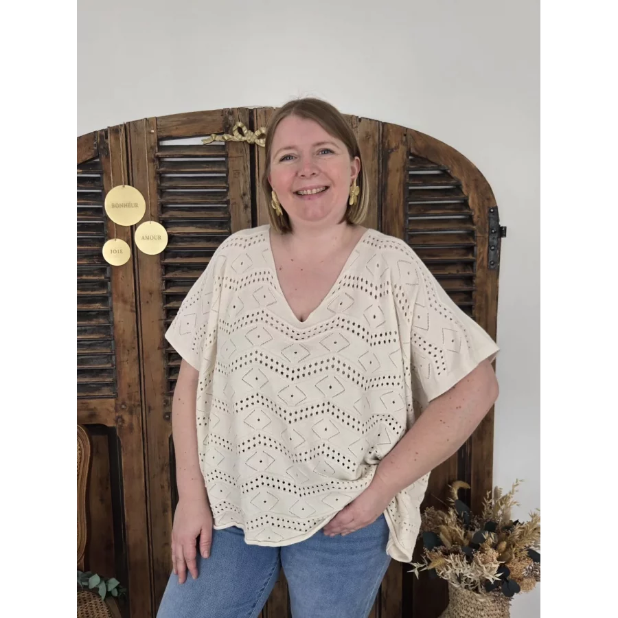 Pull Simeon maille beige