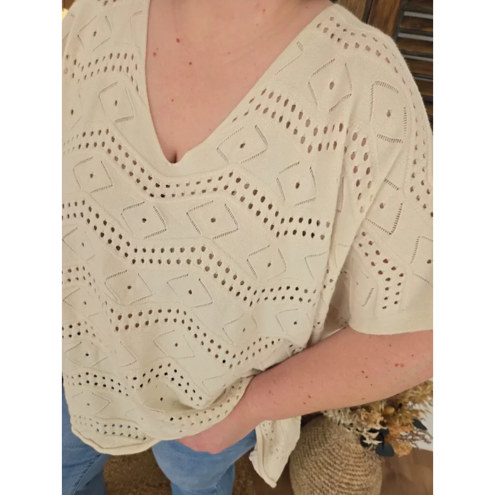 Pull Simeon maille beige