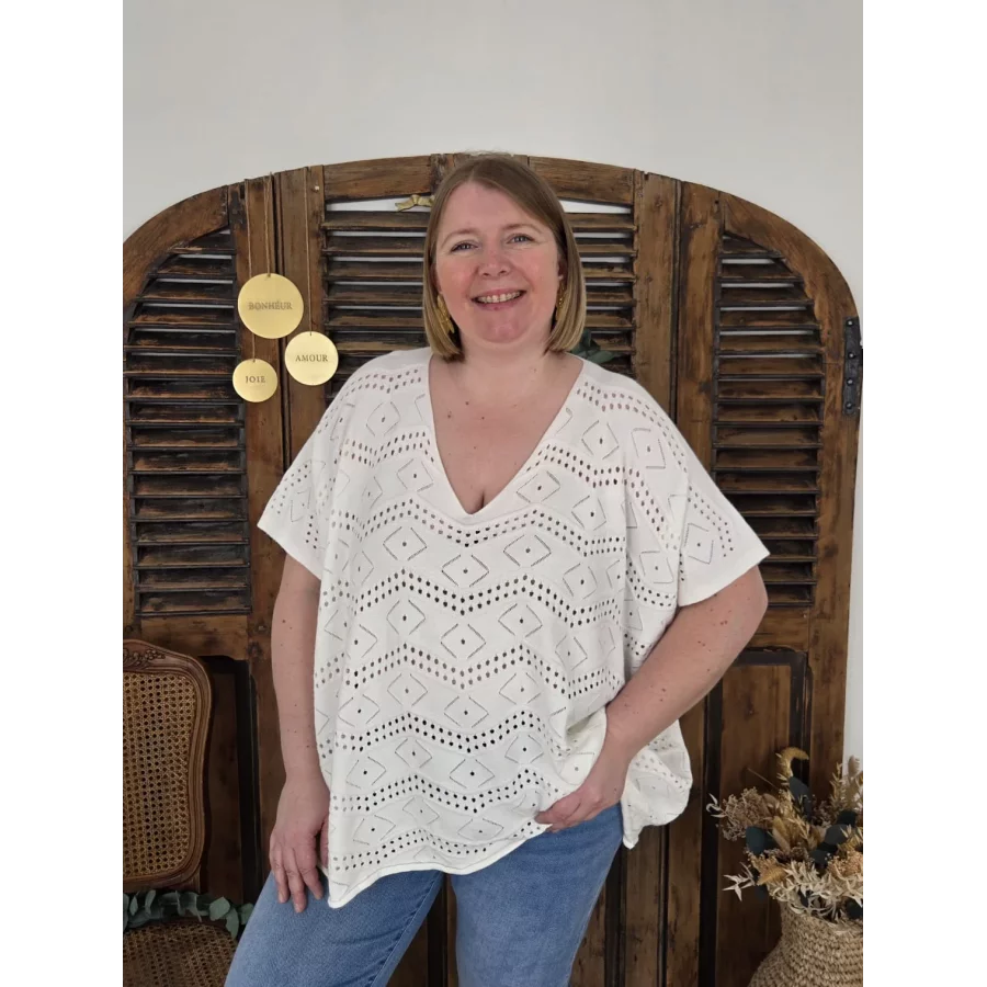 Pull Simeon maille blanc