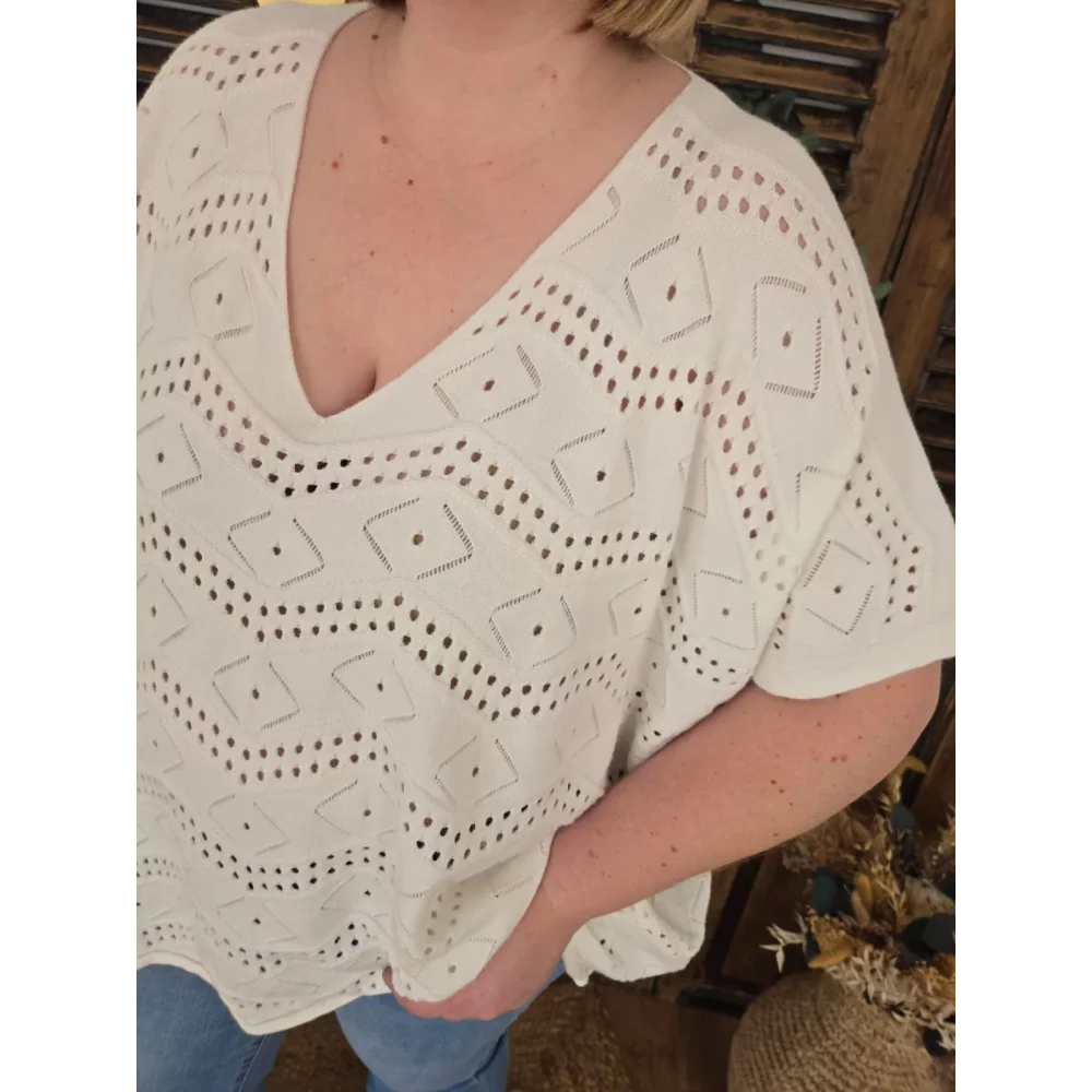 Pull Simeon maille blanc