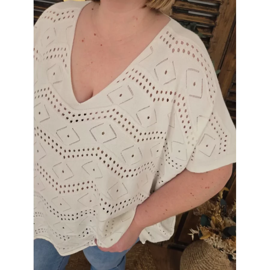 Pull Simeon maille blanc