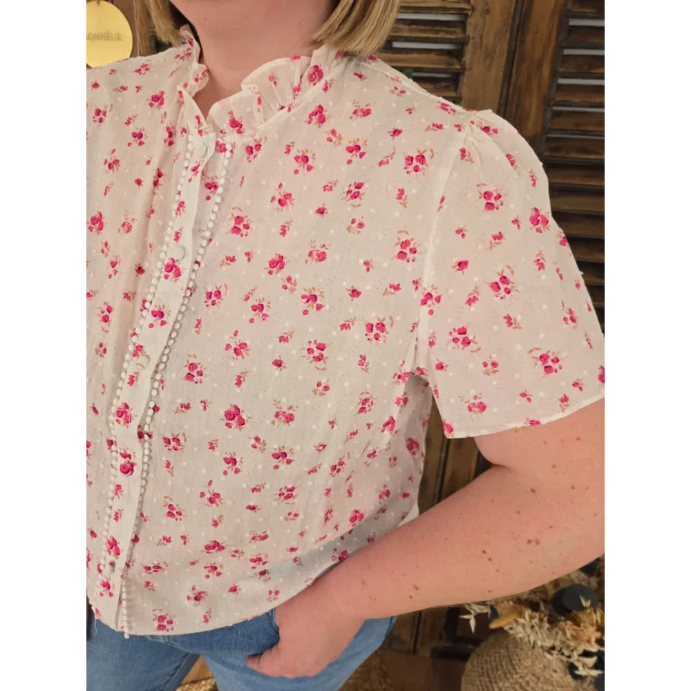 Blouse Jessica fleurs rose