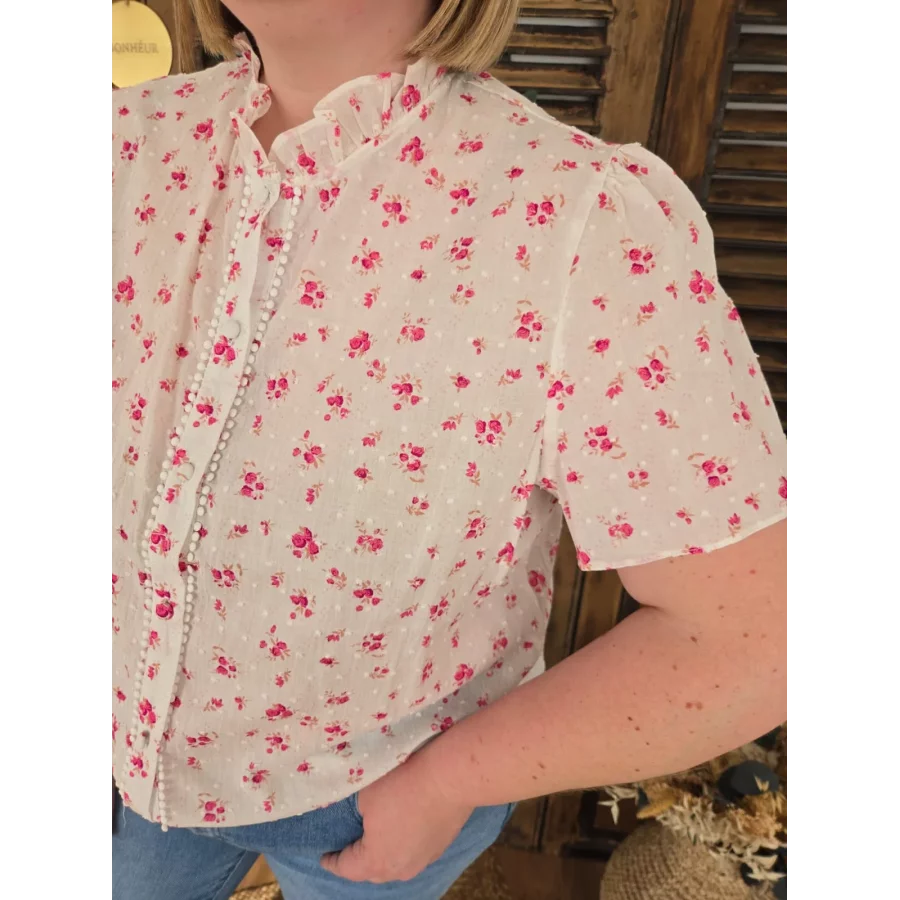 Blouse Jessica fleurs rose