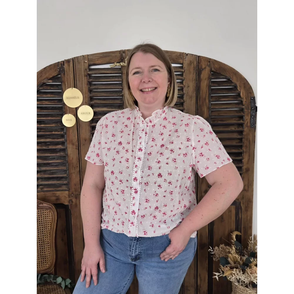 Blouse Jessica fleurs rose