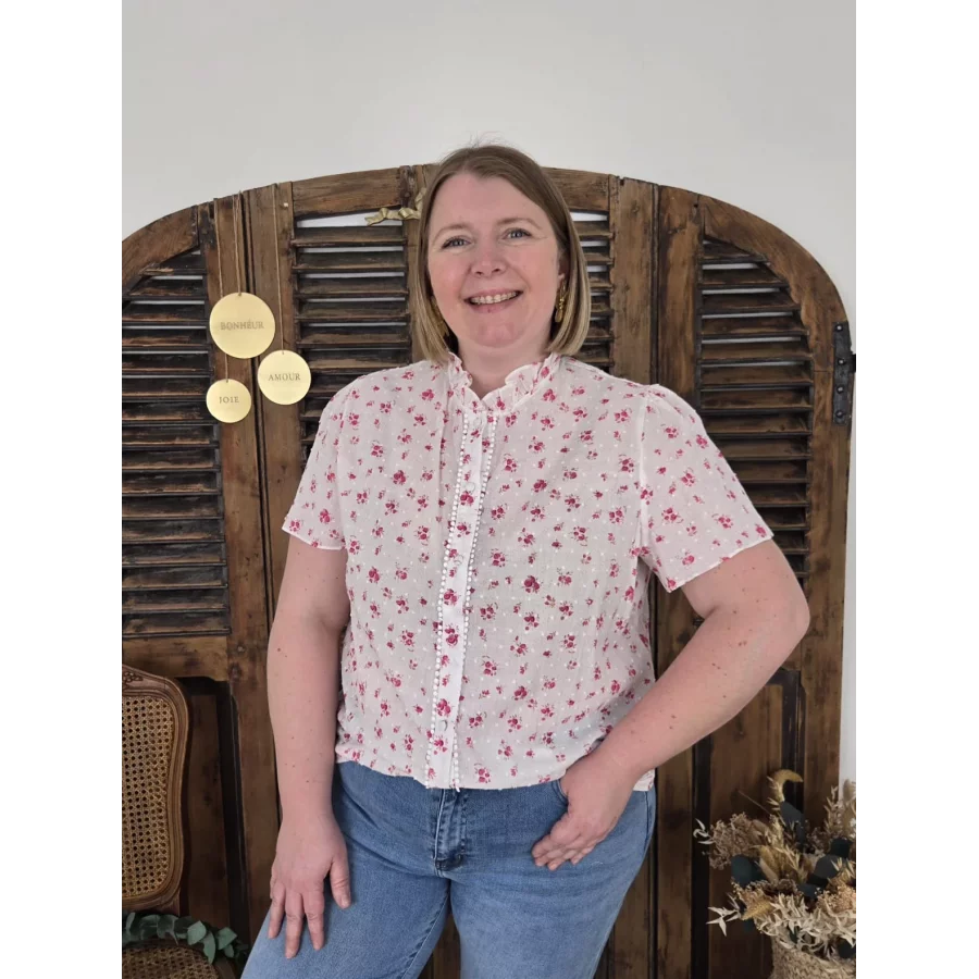 Blouse Jessica fleurs rose