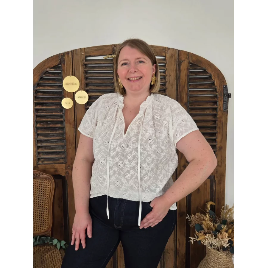 Blouse Laly blanche broderie