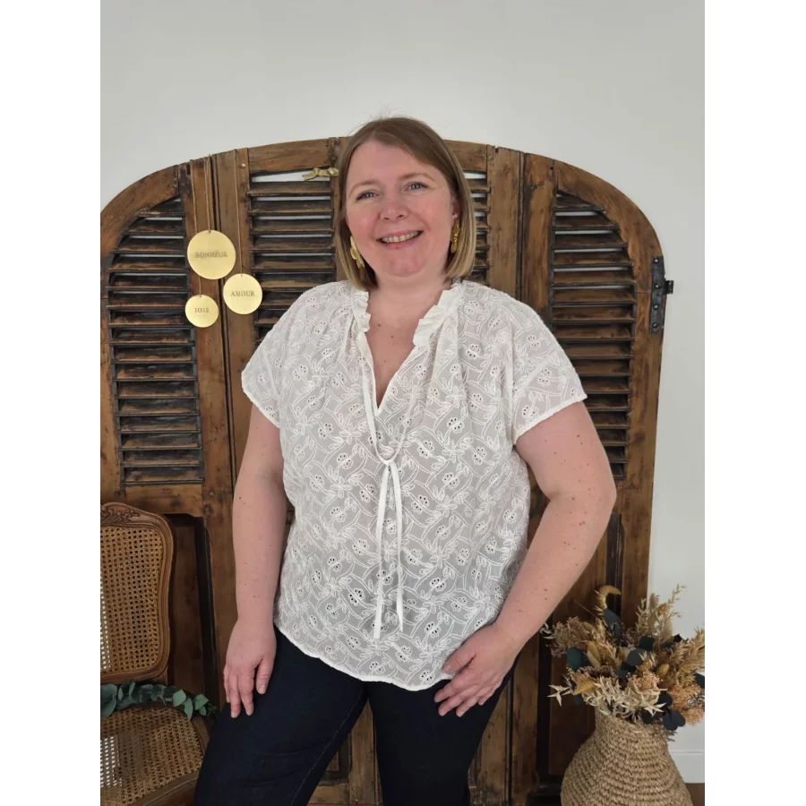 Blouse Laly blanche broderie
