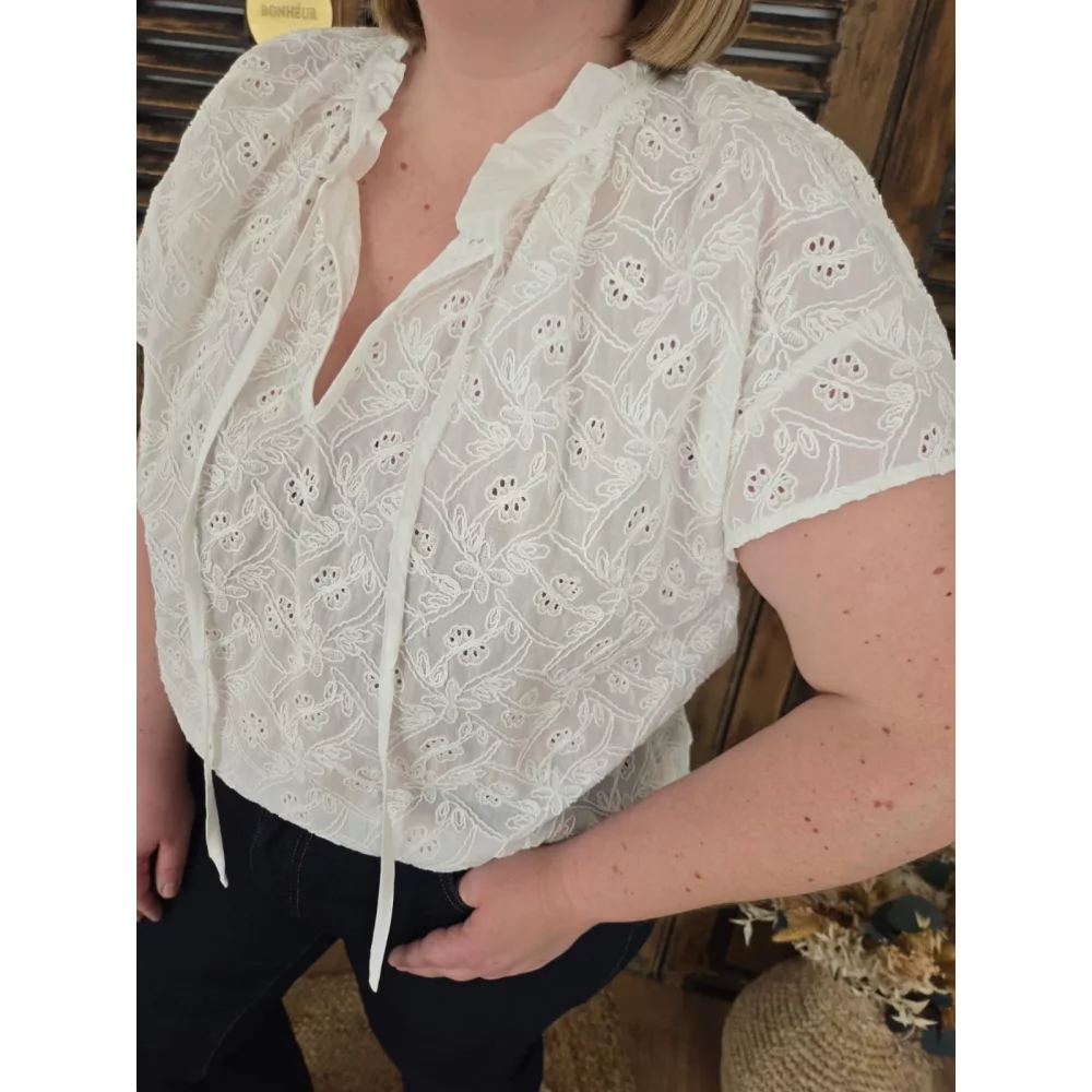 Blouse Laly blanche broderie