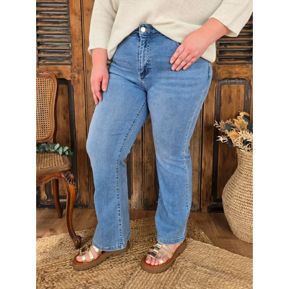 Jean Lionel wideleg bleu delavé