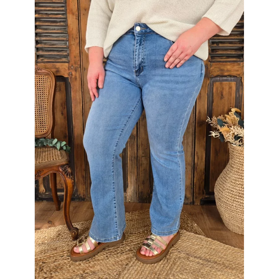 Jean Lionel wideleg bleu delavé