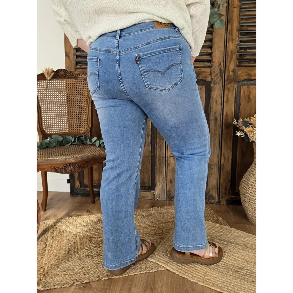 Jean Lionel wideleg bleu delavé