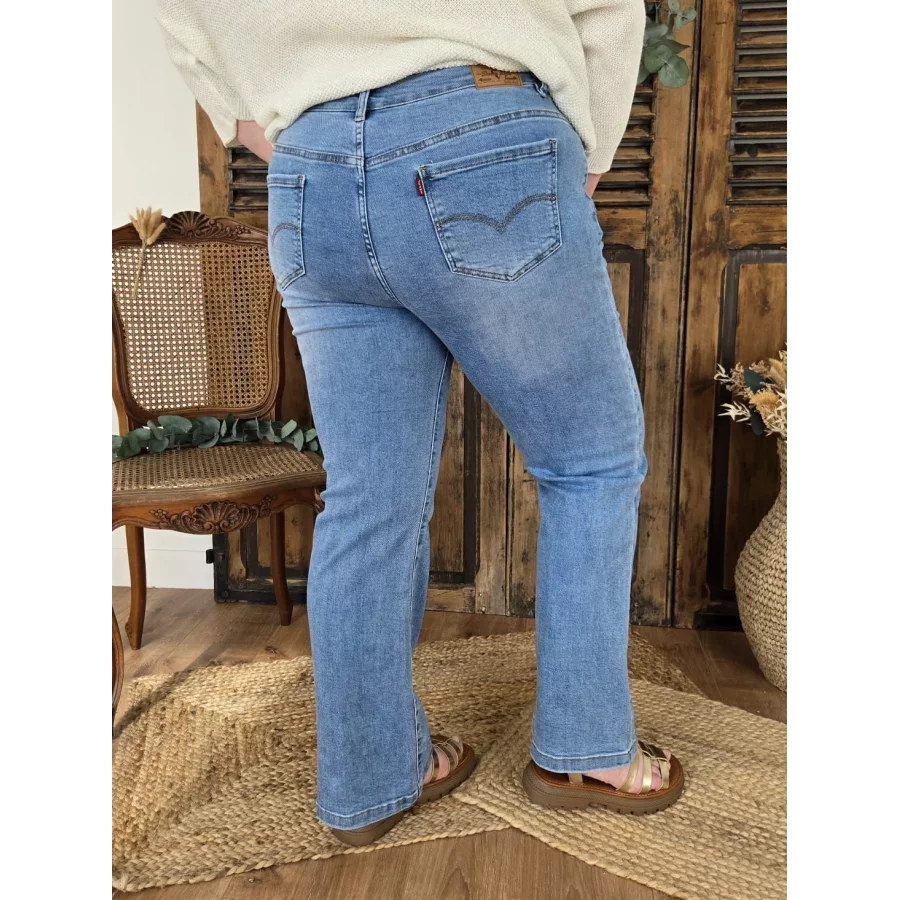 Jean Lionel wideleg bleu delavé