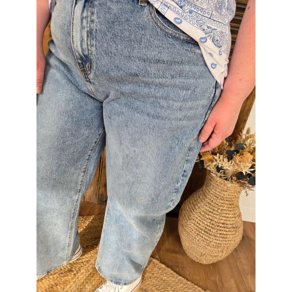 Jean balloon/barrel Thibaud bleu delavé