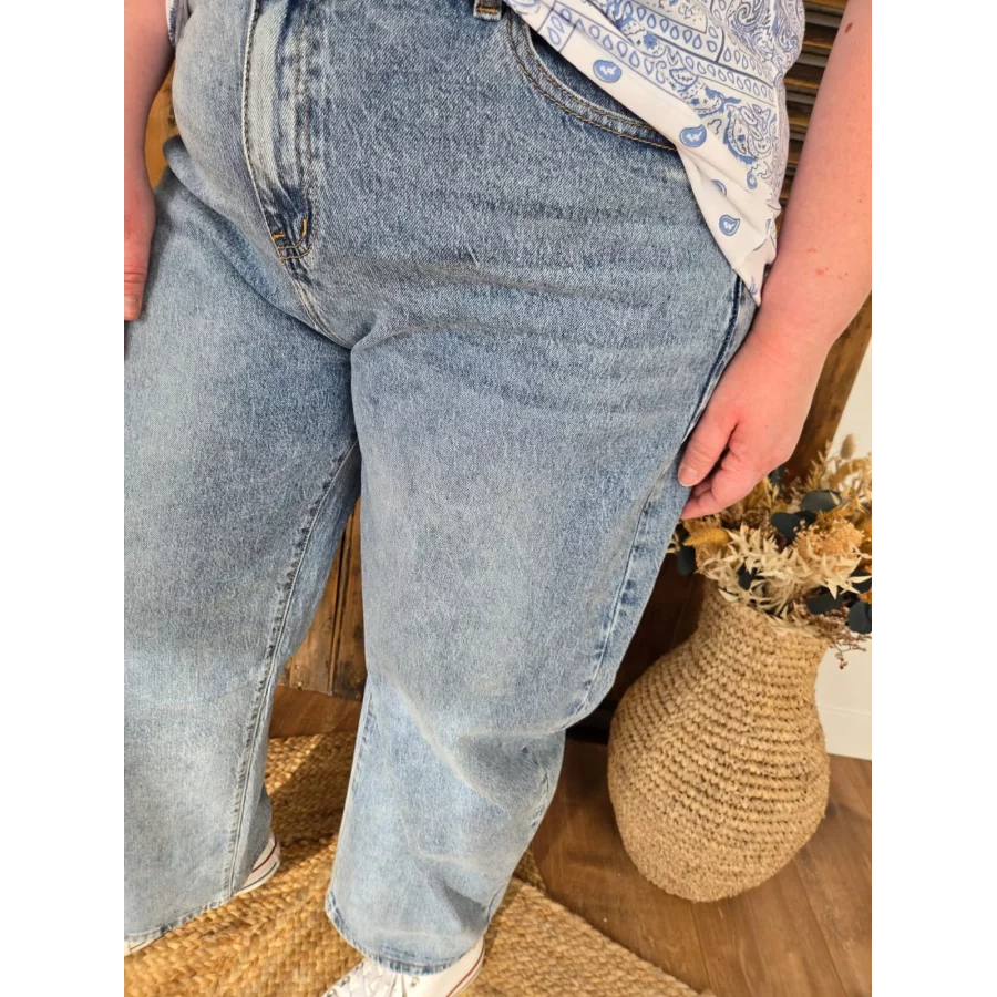 Jean balloon/barrel Thibaud bleu delavé