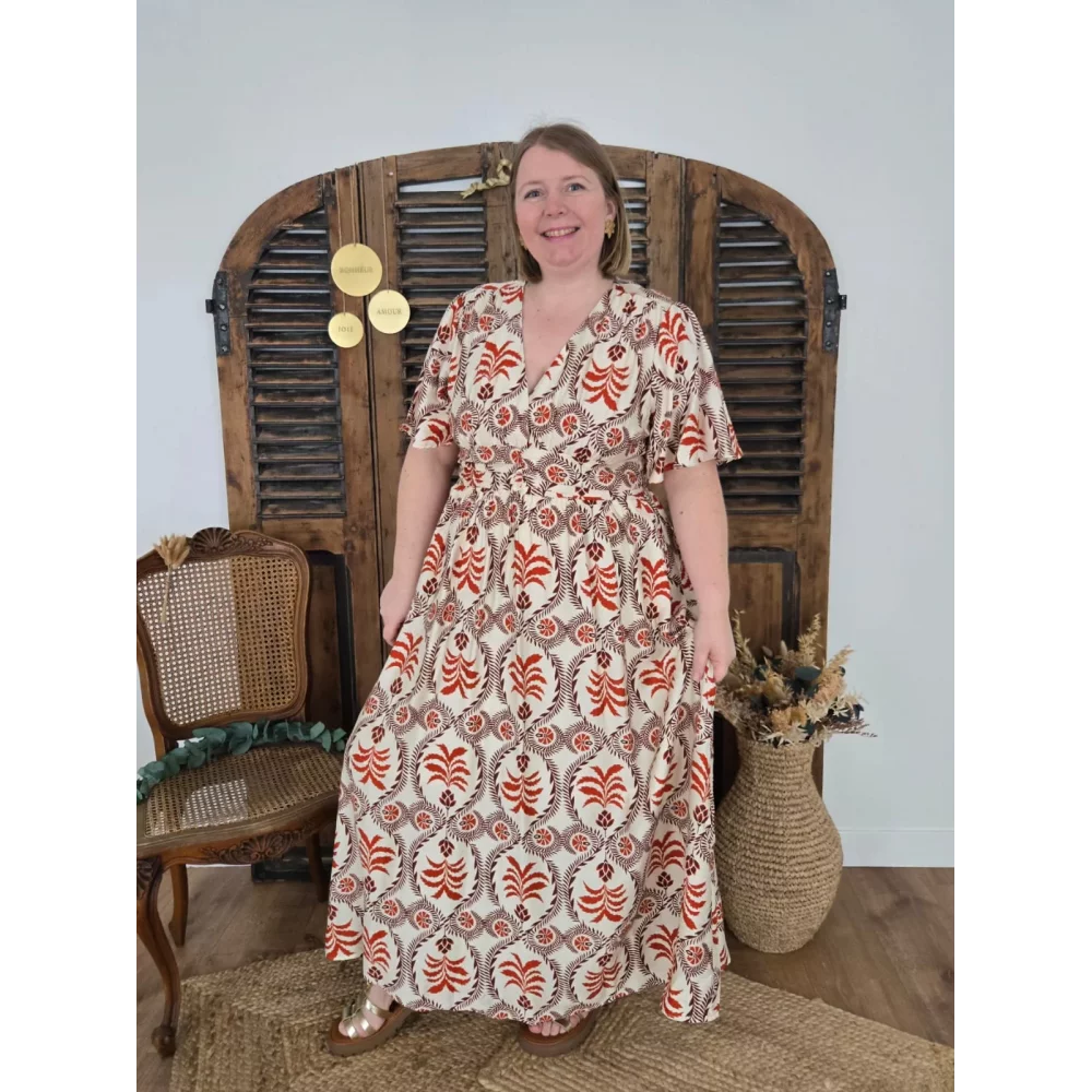 Robe longue Tiphanie terracotta