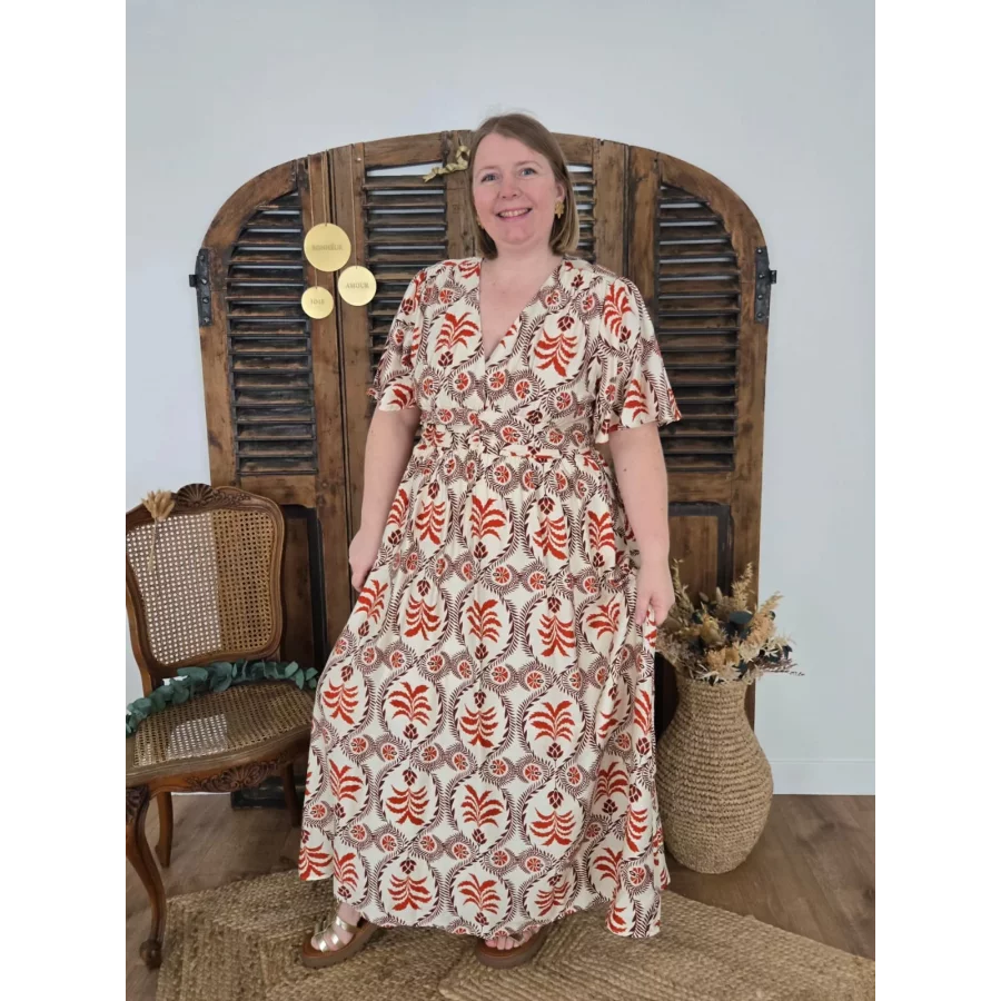Robe longue Tiphanie terracotta