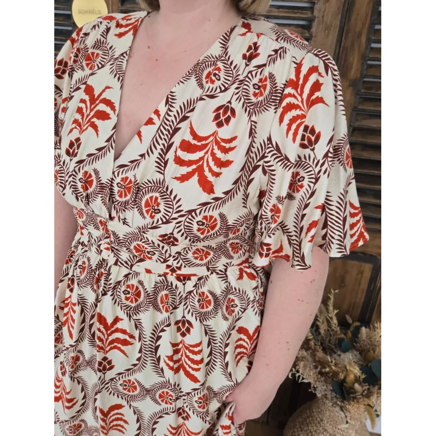 Robe longue Tiphanie terracotta