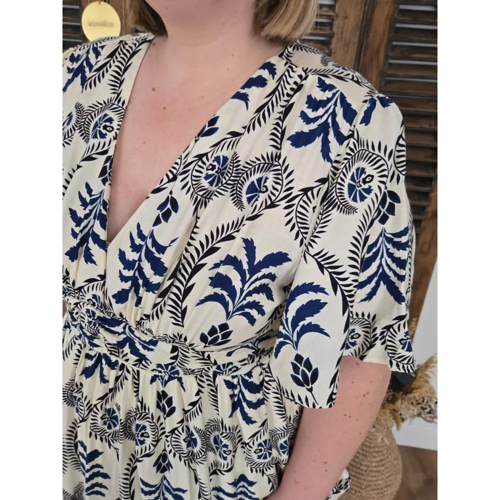 Robe longue Tiphanie bleu