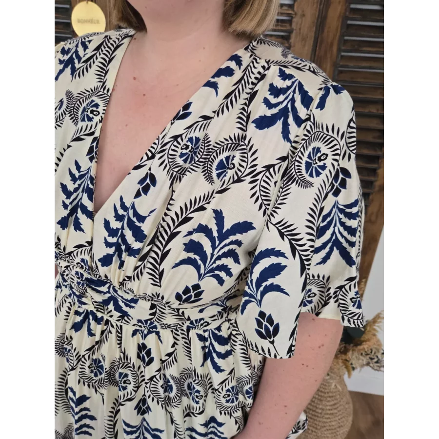 Robe longue Tiphanie bleu
