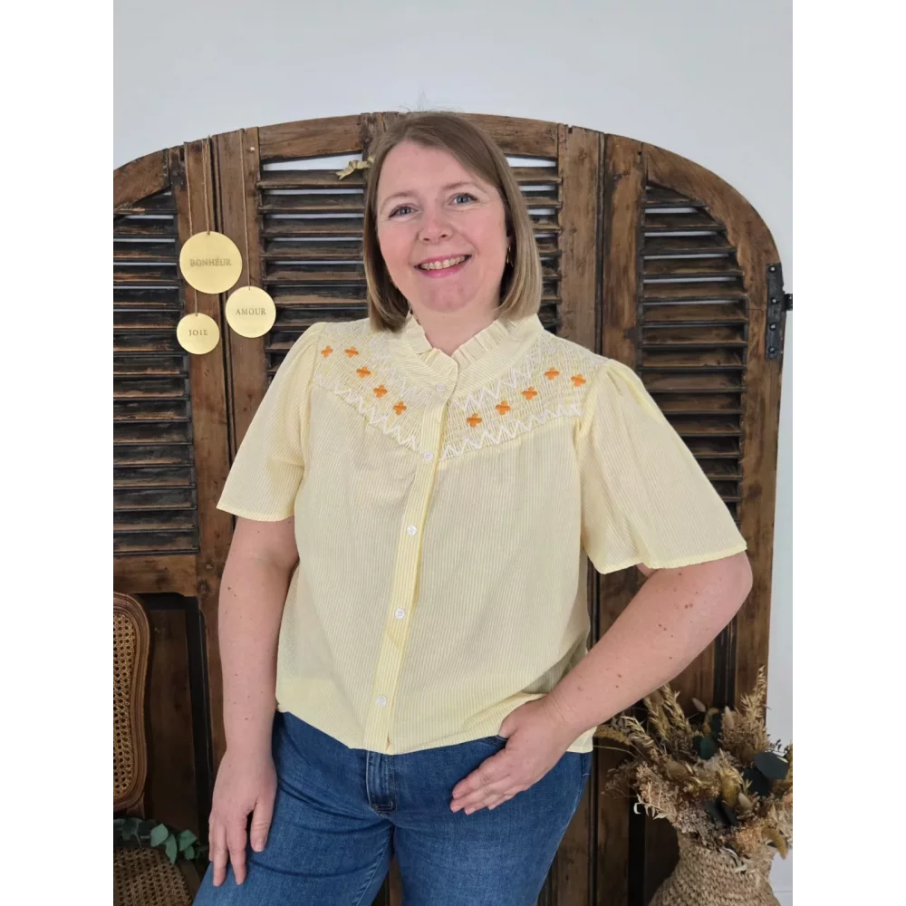 Chemise Lise rayures jaune