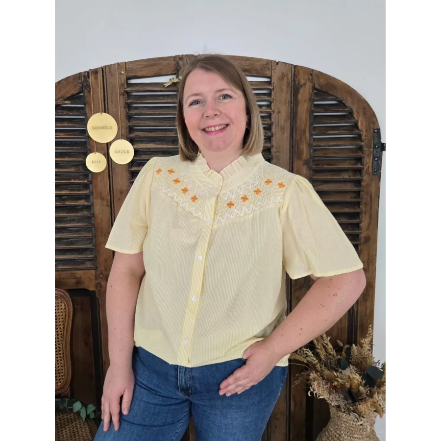 Chemise Lise rayures jaune