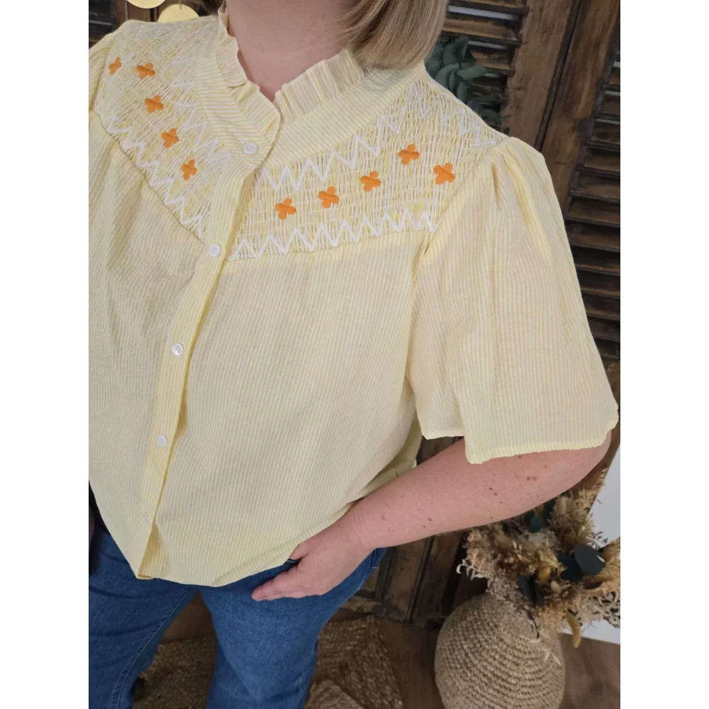 Chemise Lise rayures jaune