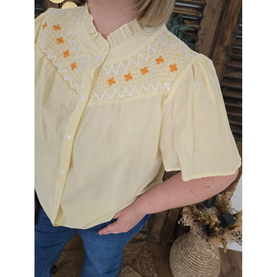 Chemise Lise rayures jaune