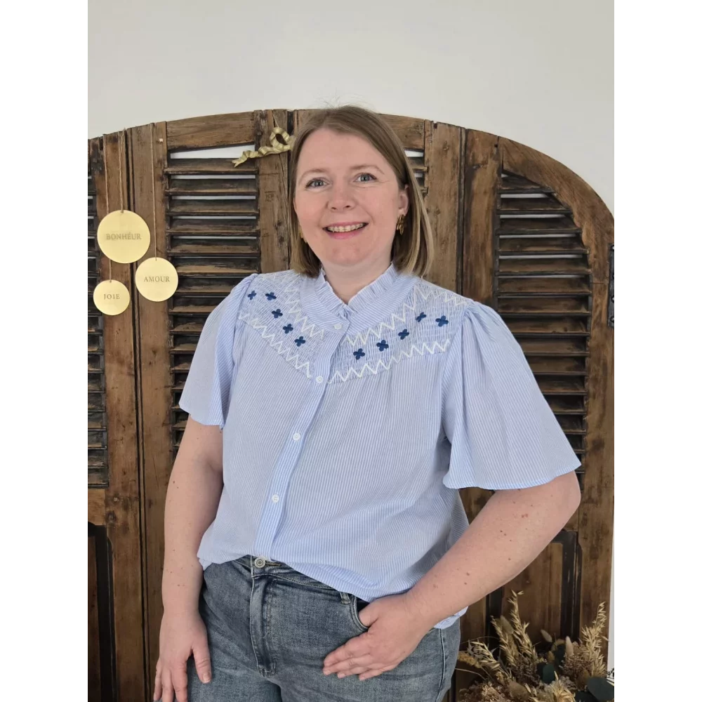 Chemise Lise rayures bleu