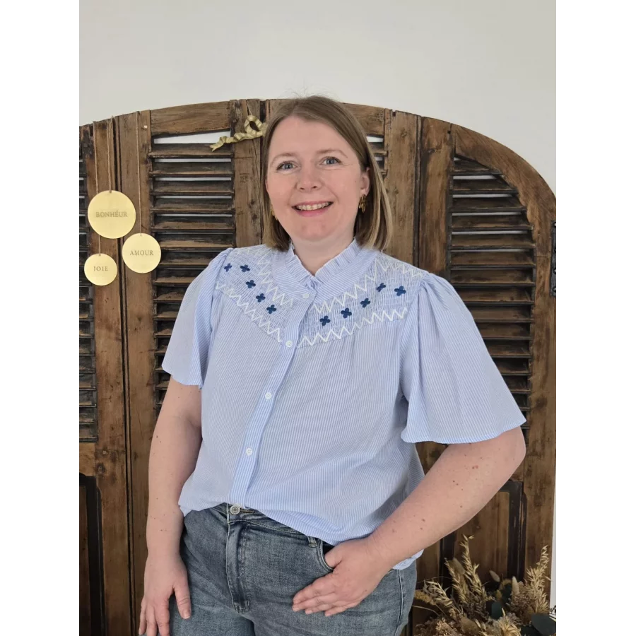 Chemise Lise rayures bleu