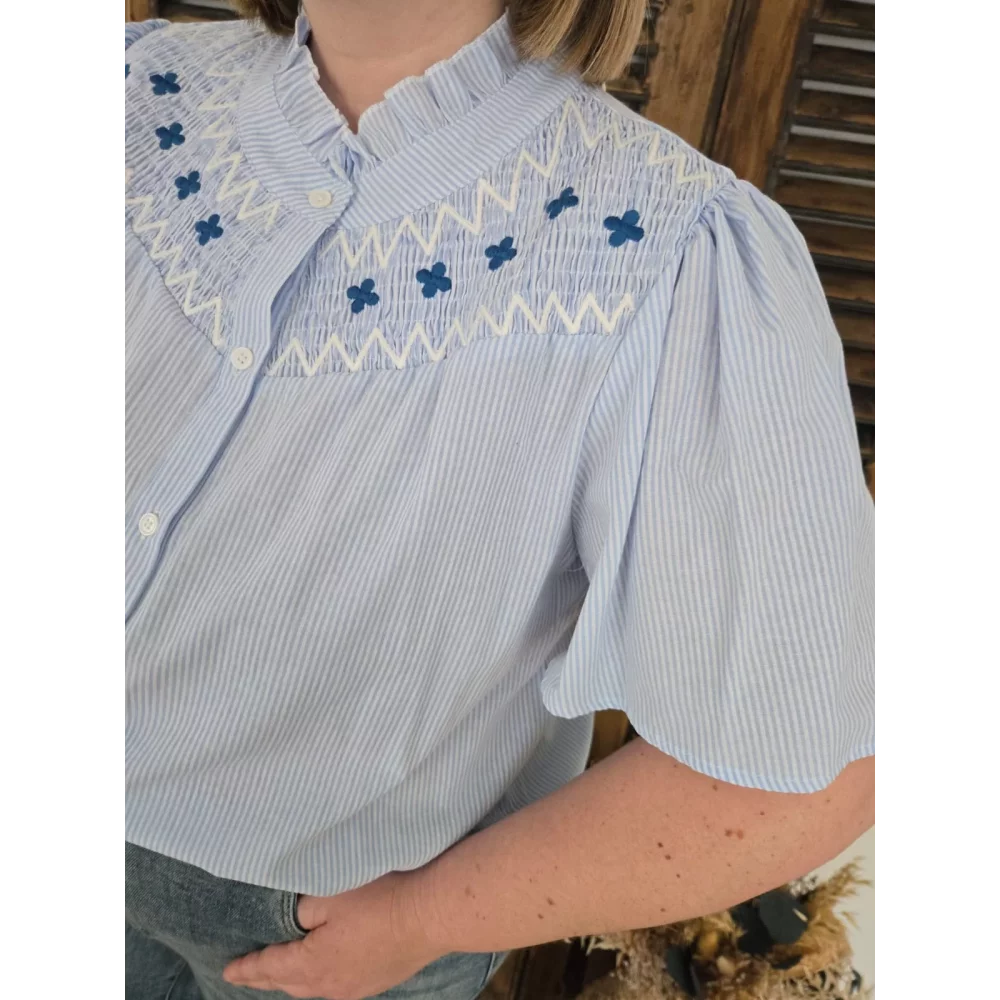 Chemise Lise rayures bleu