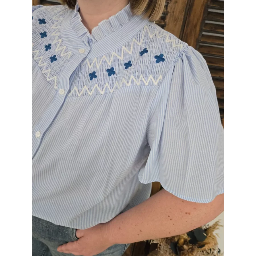 Chemise Lise rayures bleu
