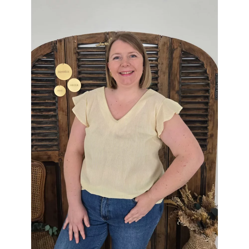 Blouse Simone jaune rayures