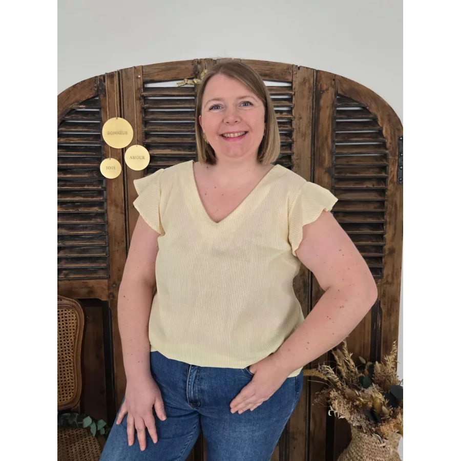 Blouse Simone jaune rayures