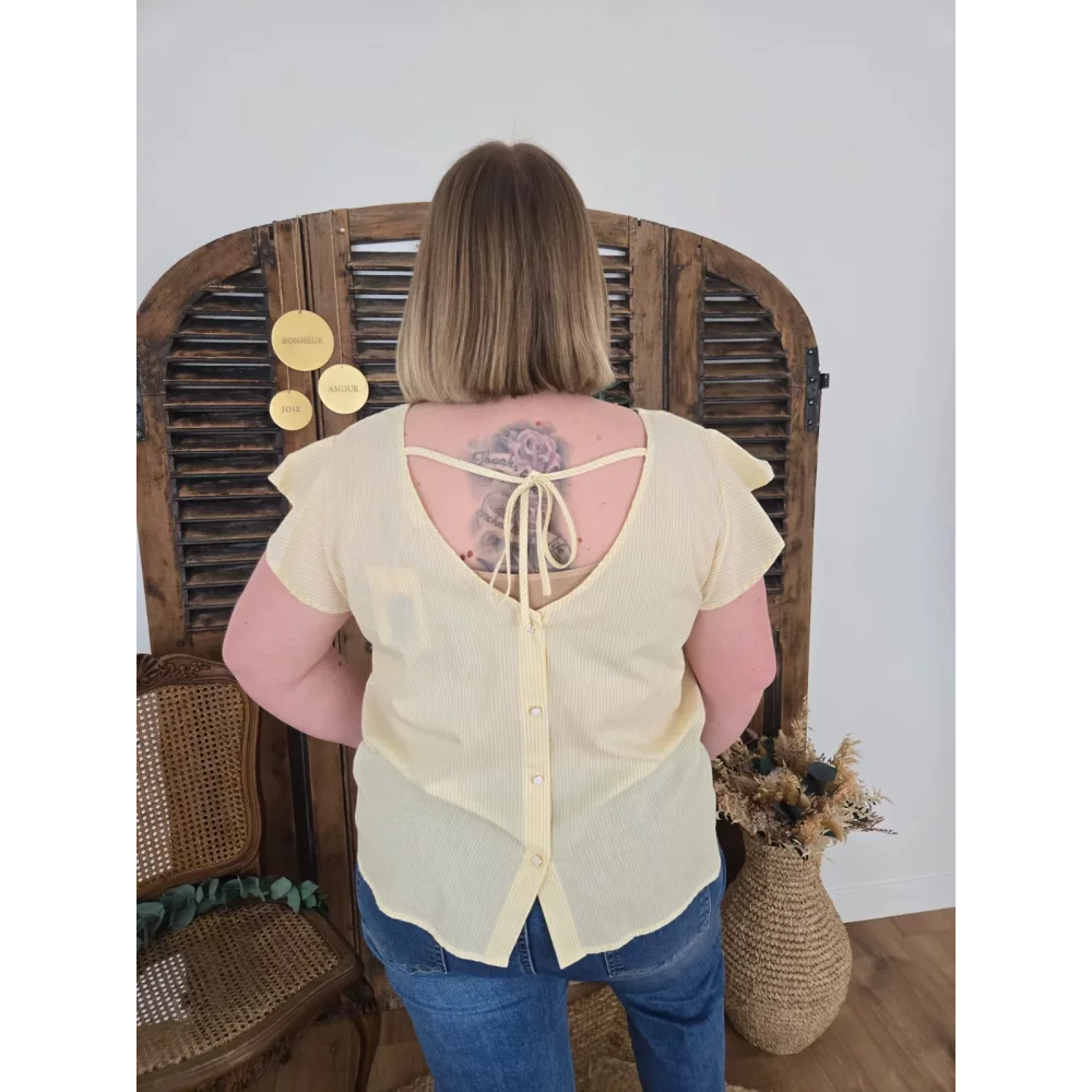 Blouse Simone jaune rayures