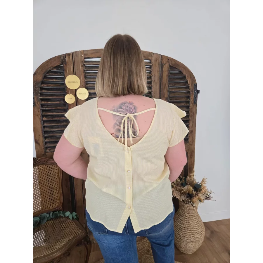Blouse Simone jaune rayures