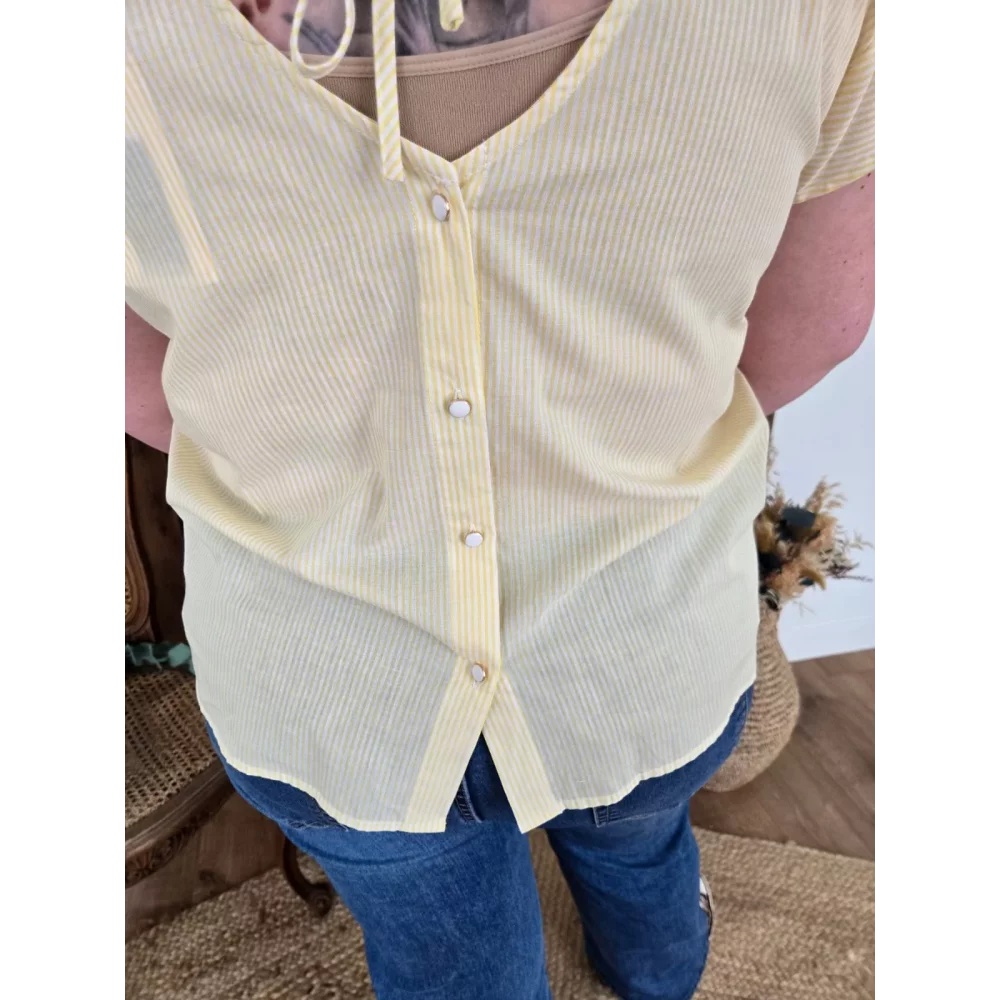 Blouse Simone jaune rayures