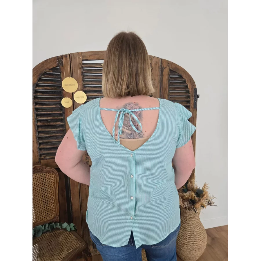 Blouse Simone vert rayures