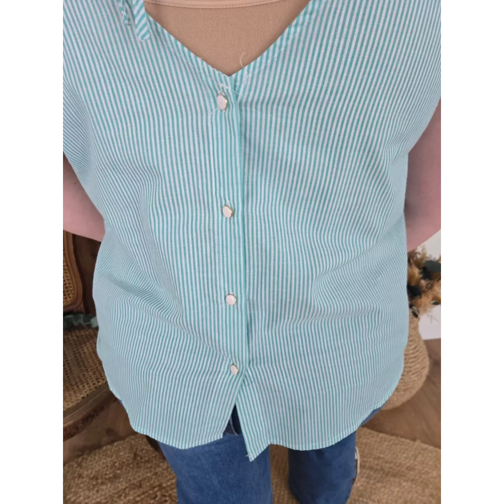 Blouse Simone vert rayures