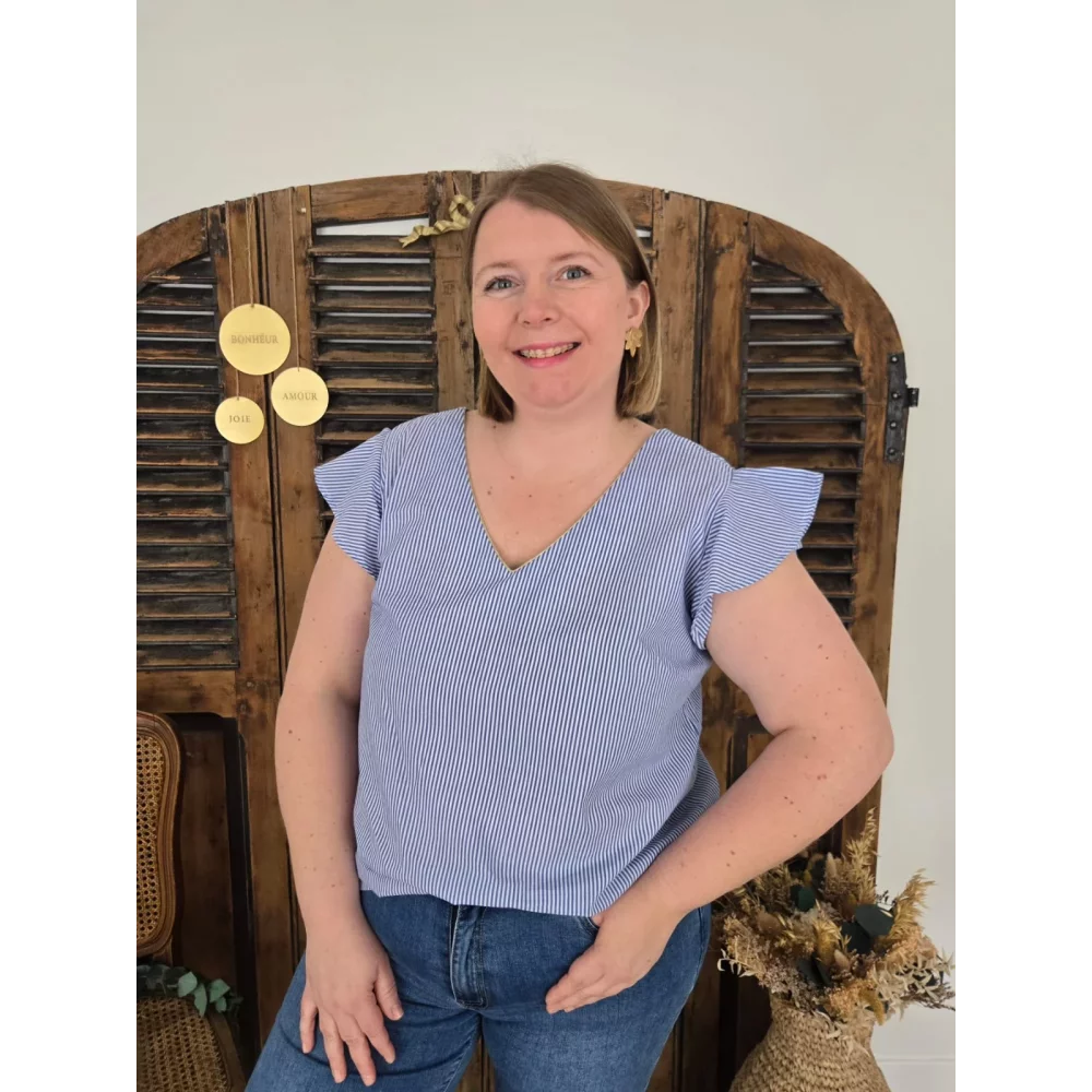 Blouse Simone bleu rayures