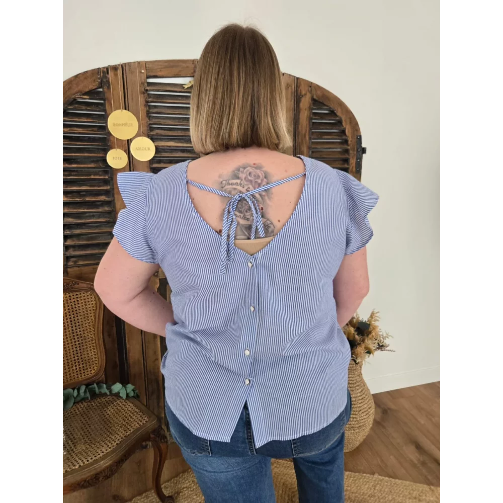 Blouse Simone bleu rayures