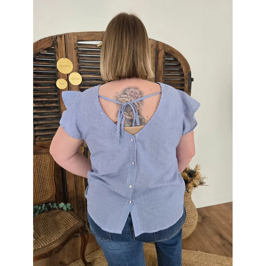 Blouse Simone bleu rayures