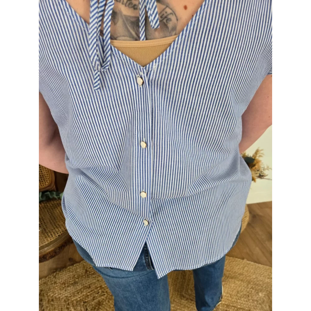 Blouse Simone bleu rayures